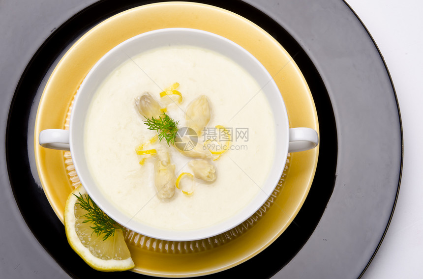 树脂奶油汤添加剂奶油餐厅午餐水果蔬菜青菜黄油生物面包图片