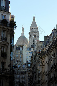 圣物巴黎Montmartre圣心巴西公司圆顶景点寺庙教会胭脂照片楼梯大教堂旅游天空背景