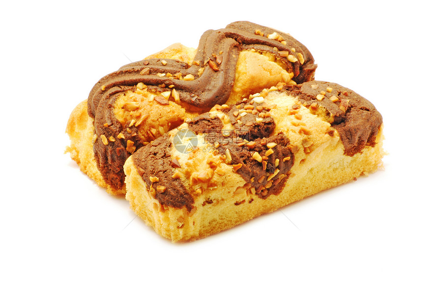 巧克力和香草蛋糕白色糖果甜点餐厅食物奶油面包装饰盘子小吃图片