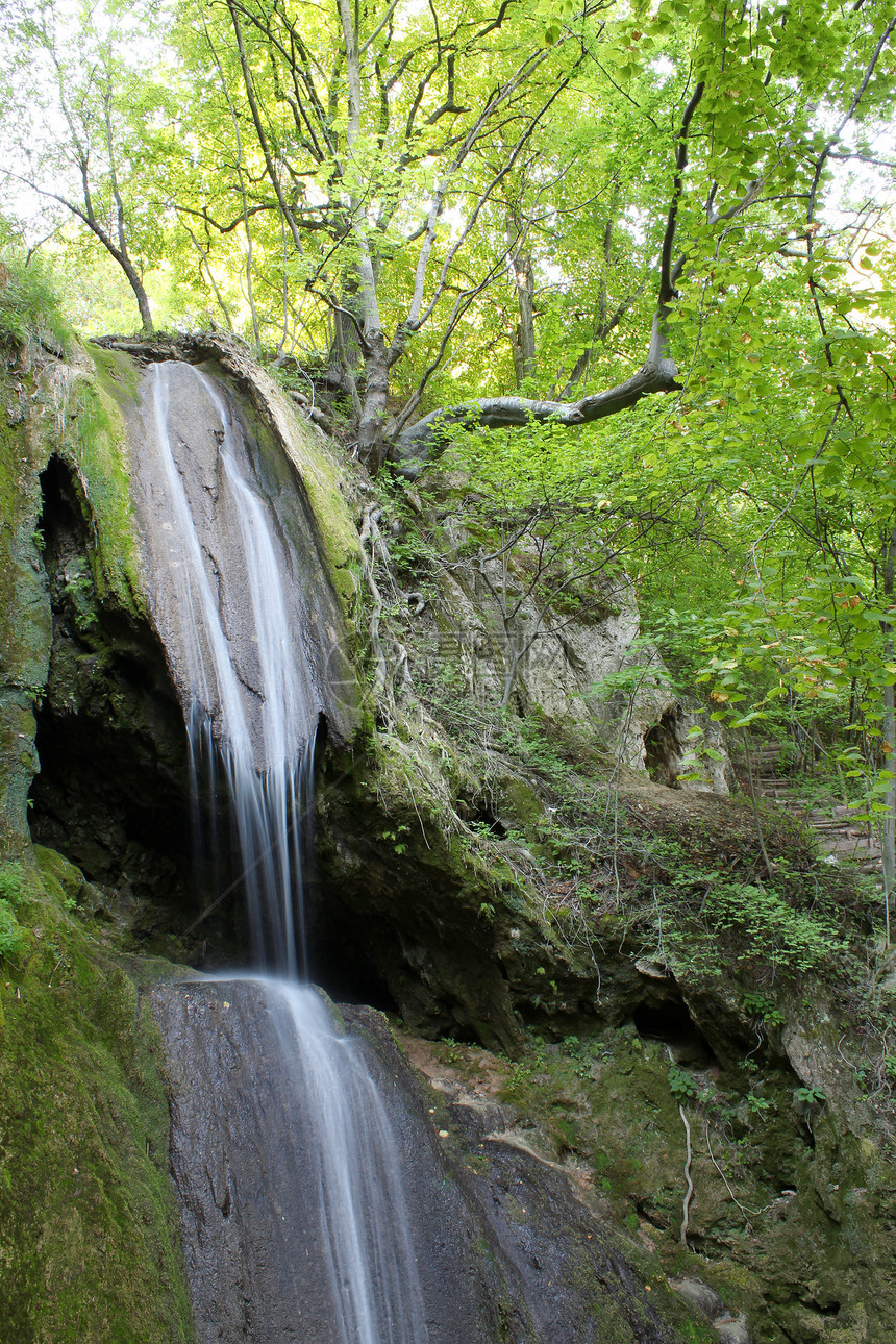 山瀑流泉水 自然场景图片
