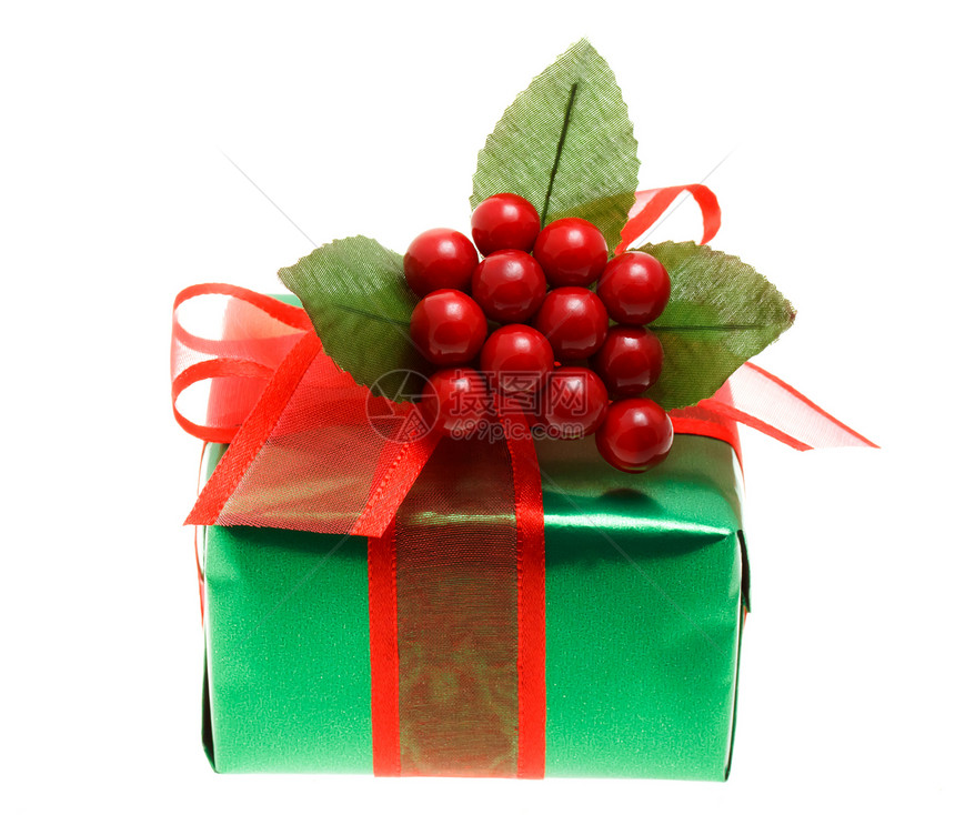绿色圣诞礼物盒图片