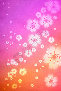 樱花花背景季节橙子纺织品纹理樱花柔软度织物花瓣粉色红色背景图片