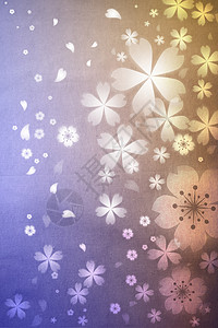 樱花花背景季节纺织品黄色柔软度蓝色花瓣纹理樱花织物背景图片
