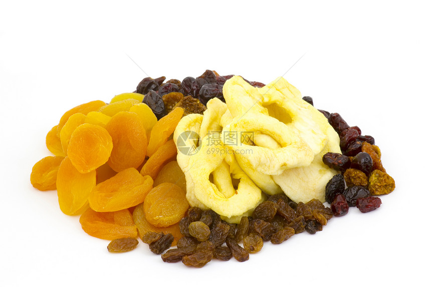 不同的干果收藏白色盘子李子情调食物葡萄干宏观营养浆果图片