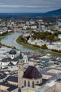 萨尔茨堡城市城堡背景图片