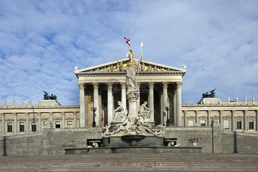 奥地利维也纳历史性首都教会风格议会城市纪念碑历史图片