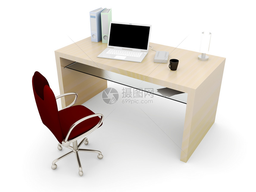 工作场所桌子工作监视器插图商业办公室椅子房间硬盘白色图片