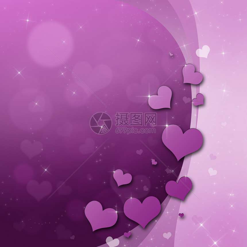 情人日卡横幅边界卡片绘画紫色装饰品火花礼物夫妻流动图片