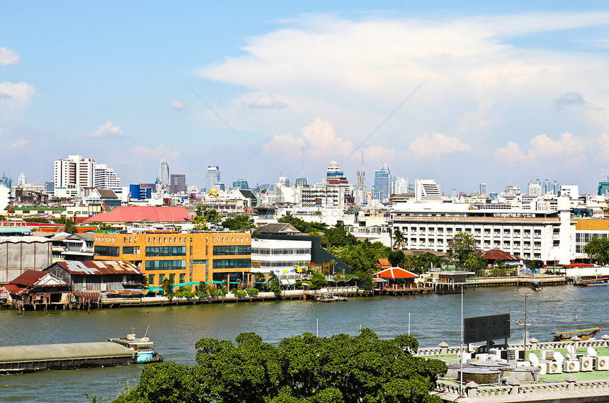 曼谷Chao Praya河的景象来自W山顶摩天大楼旅游风景旅行城市运输景点景观地标游客图片