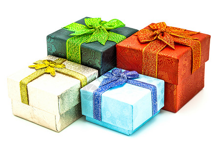 礼品盒庆祝盒子丝带礼物蓝色展示念日惊喜庆典红色背景图片