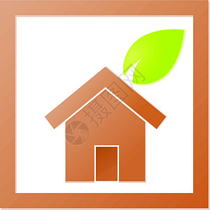 环境主机图标全球房子绿色生态插图背景图片
