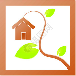 环境主机图标生态全球绿色房子插图背景图片
