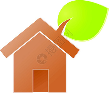环境主机图标房子生态插图全球绿色背景图片