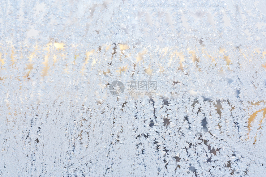 雪雪模式玻璃太阳水晶窗饰窗户黄色白色雾凇宏观季节图片