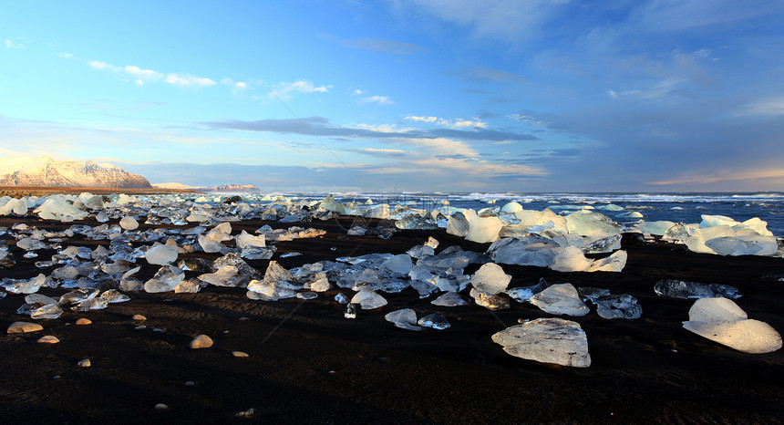 冰堡日落阳光天空假期旅游旅行漂流海岸线冰川海岸冰山图片