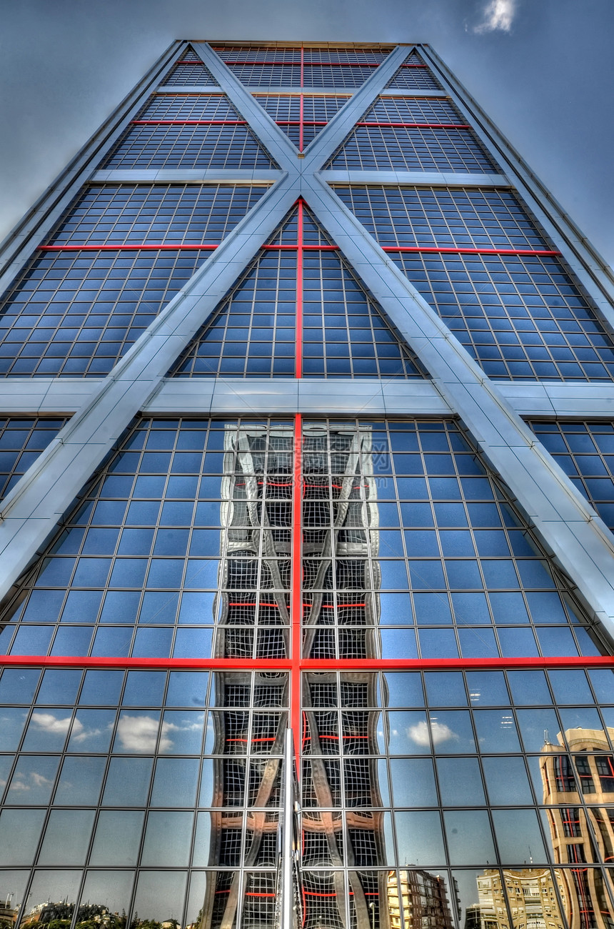 双子塔互相反射地标观光旅行玻璃银行高度景观商业城市蓝色图片