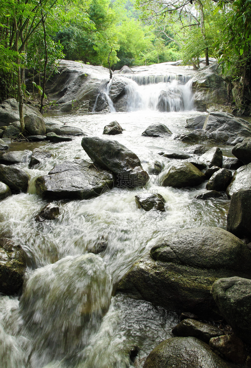 Kao Chon 瀑布 叻丕府 泰国天堂河道水路溪流植物热带路线水池环境地面图片