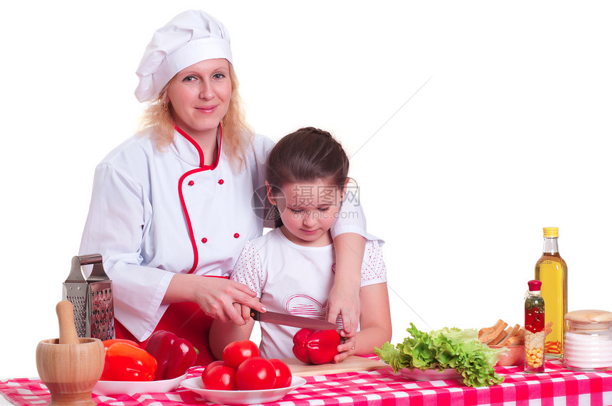 母亲和女儿做晚饭腹部童年喜悦厨房早餐水果乐趣成年人蛋糕面团图片