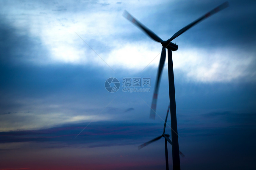 风涡轮素日落水平日出摄影太阳风能发电机力量自然资源环境图片