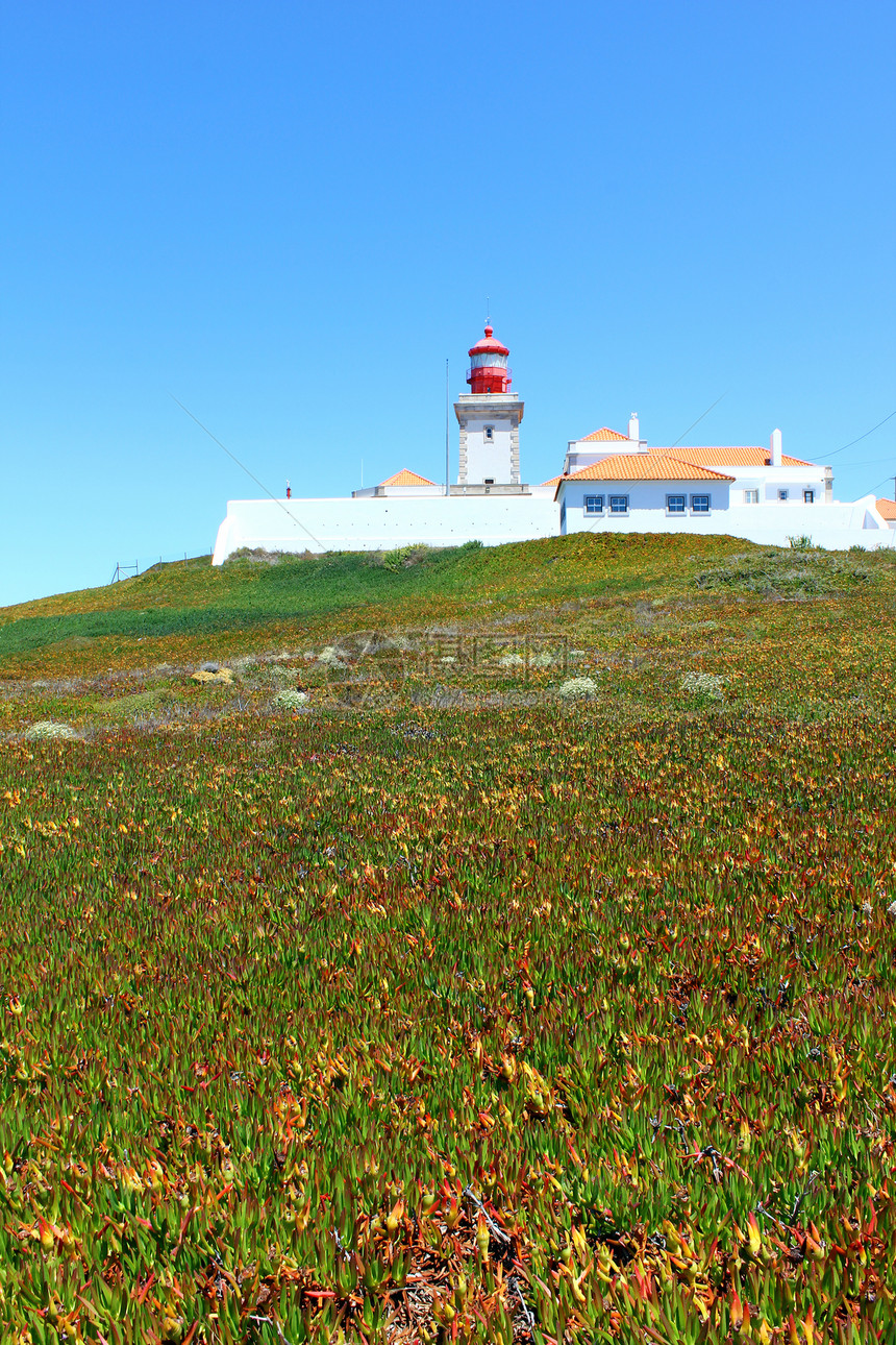 葡萄牙的是欧洲最西部的乌合之众探照灯悬崖守门员灯光航行支撑灯塔岩石海洋旅行图片
