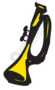 长号黄色艺术类音乐会乐器音乐插图乐队喇叭绘画笔记背景图片