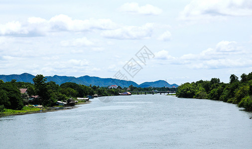 泰国省美丽的kwai河废墟宗教旅行雕像宝塔寺庙历史性快手背景图片