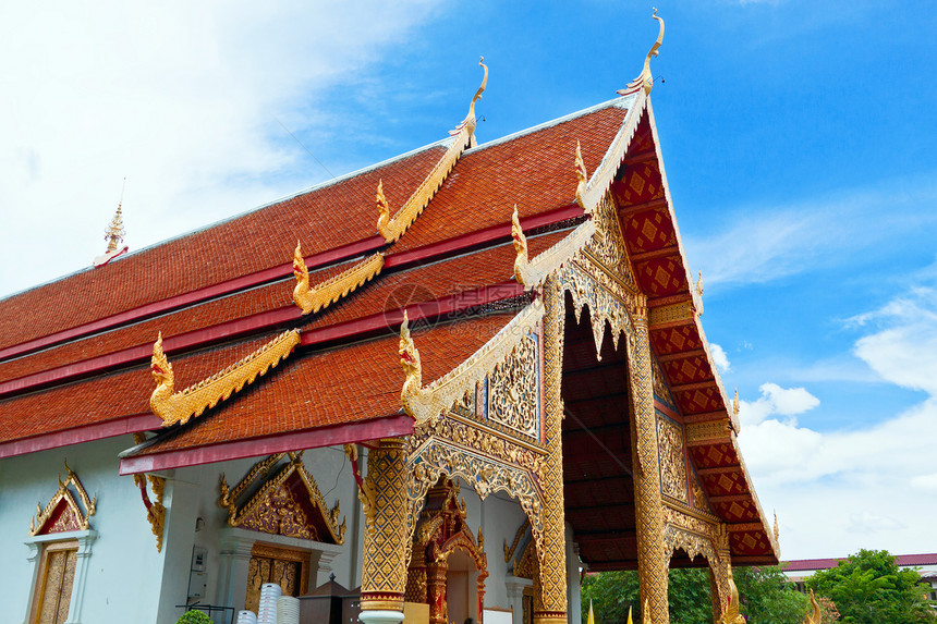 泰国北部风格的清迈泰王国教堂佛塔艺术历史遗产精神建筑学旅行建筑古董废墟图片