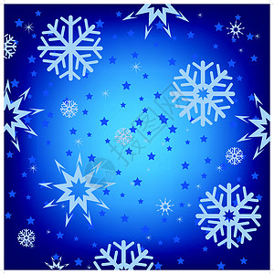 雪背景雪花新年绘画墙纸蓝色插图背景图片