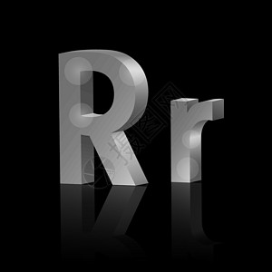 R字母金属字母R插画