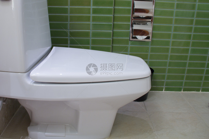 卫生检疫陶瓷厕所卫生间壁橱便壶绿色座位制品纸巾洗手间图片