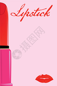 口唇页面红色插图杂志女性红唇粉色女性化嘴唇海报化妆品背景图片