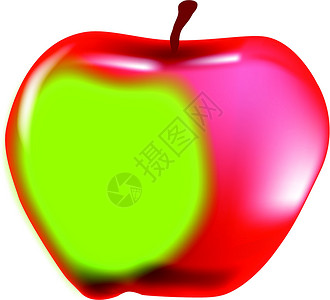 红和绿苹果绘画水果插图白色小吃绿色诱惑食物高清图片