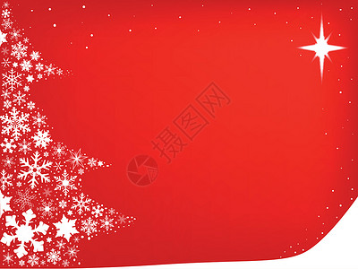 红红圣诞节绘画图形卡片红色艺术品艺术贺卡雪花标签星星背景图片