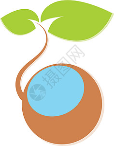 自然符号图解地球植物叶子世界活力树叶环境绿色插图背景图片