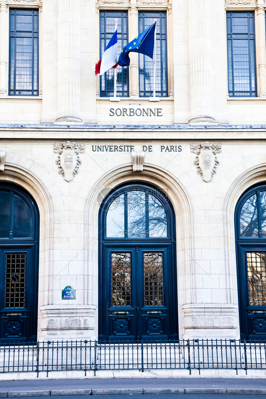 巴黎索邦大学入口窗户大学建筑教育学习房子旅游历史性街道商业图片