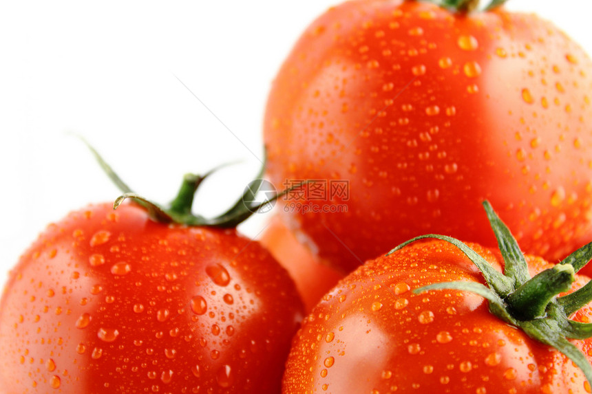 新鲜西红柿食物饮食蔬菜红色绿色白色营养水果工作室图片