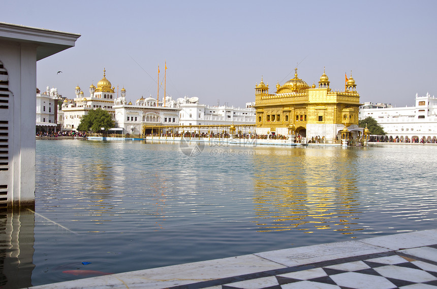 印度Amritsar的Sikh 金殿图片
