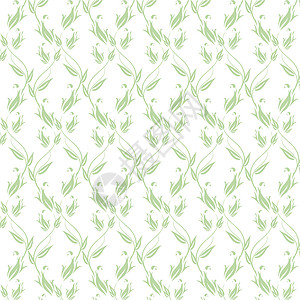 无缝花纹插图条纹白色绘画墙纸叶子装饰绿色创造力背景图片
