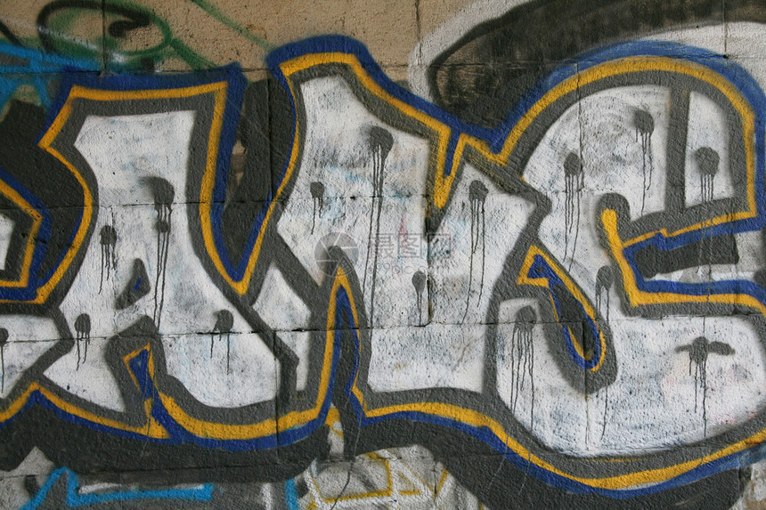 街头街头艺术涂鸦文化青少年签名木板滑冰破坏者街道作品蓝色图片