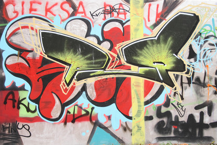 涂鸦画素材街头街头艺术破坏者垃圾涂鸦木板黄色蓝色墙纸文化青年签名背景