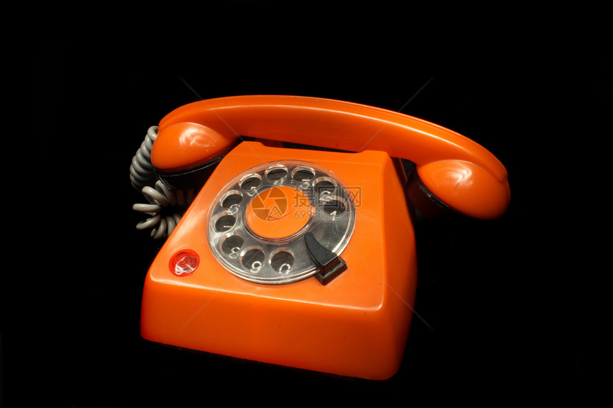 电话全球旋转操作员网络办公室塑料古董橙子黑色戒指图片