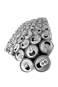 空啤酒罐食物工厂空白材料墙纸反射罐装金属商品苏打背景图片