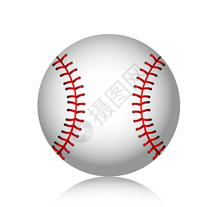 白色红色球倒影棒球球插图锻炼联盟游戏运动沥青接缝速度团队垒球设计图片