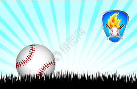 草棒球铁长凳棒球国家皮革闲暇白色红色天空接缝游戏插图娱乐设计图片