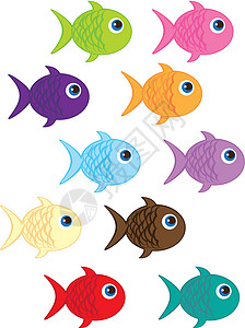 鱼类卡通背景图片