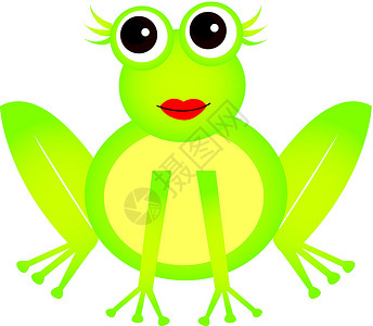 牛蛙煲青蛙女孩插画