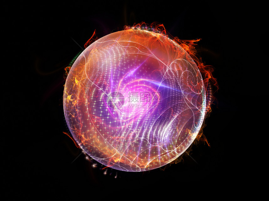 分形球的可视化粒子几何学体积渲染辐射星星中心大理石作品径向图片