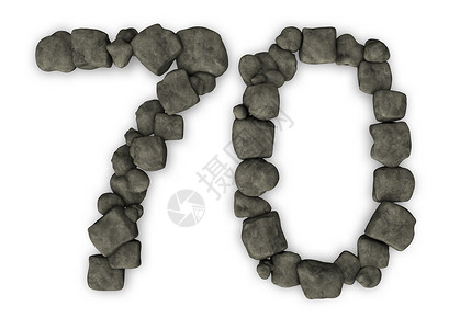 70号周年鹅卵石生日禧年纪念日数学插图石头反射背景图片