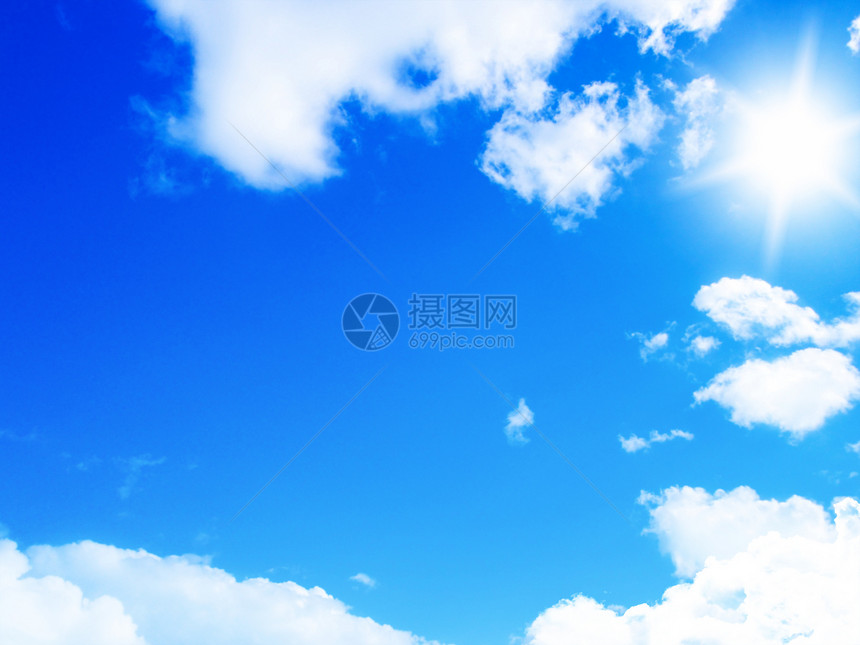 蓝蓝天空环境晴天天蓝色蓝色气氛沉淀积雨水分季节云景图片