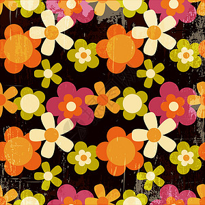 Retro 样式色彩多彩的花色接缝模式背景图片